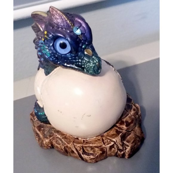 Windstone Editions Hatching Dragon Egg Figurine Peacock Peña 1984 - Picture 4 of 11